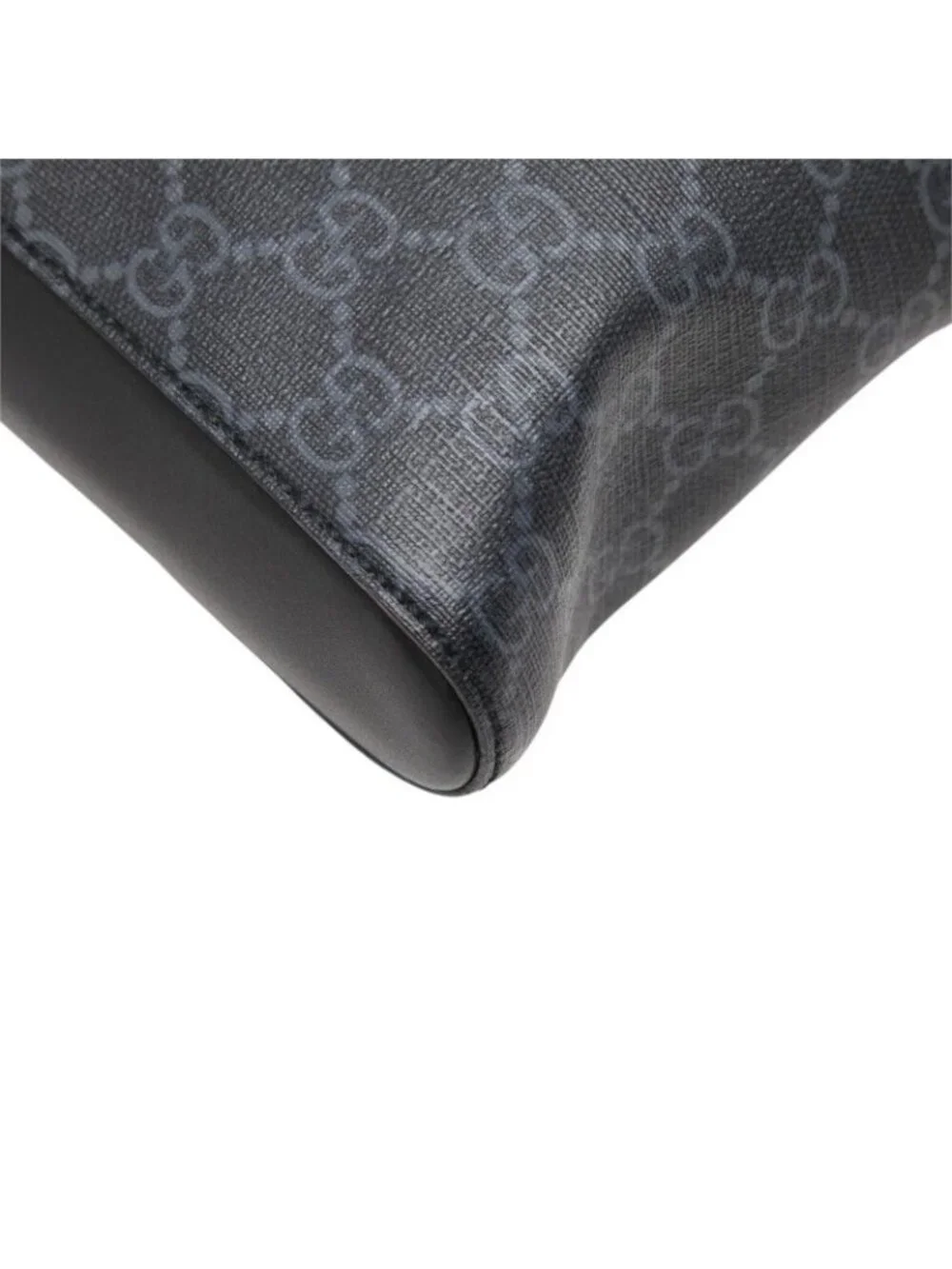 Gucci Courier GG Supreme Shoulder Bag Gray Leather